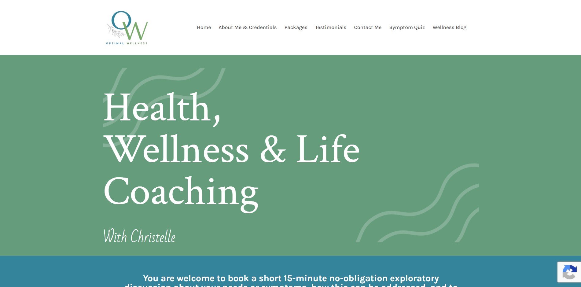 Optimal Wellness website design