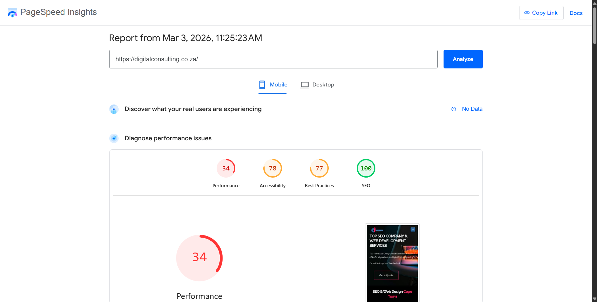 mobile speed optimization before