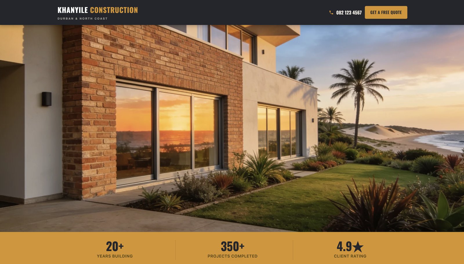 Khanyile Construction builder website example