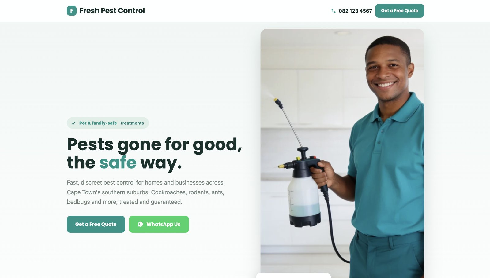 Fresh Pest Control website example