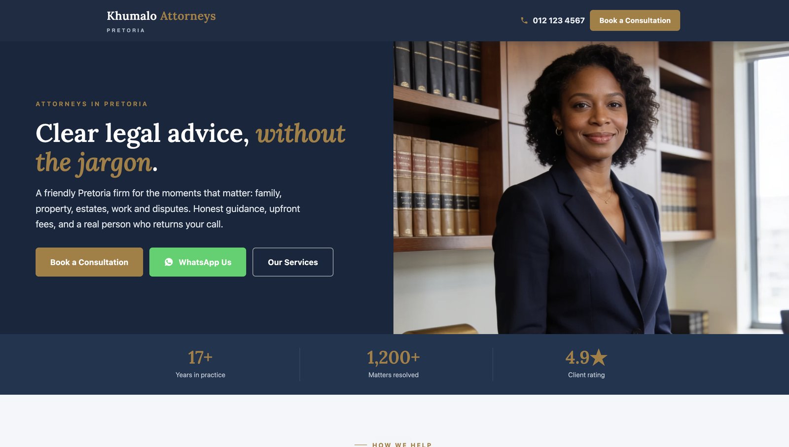 Khumalo Attorneys law firm website example